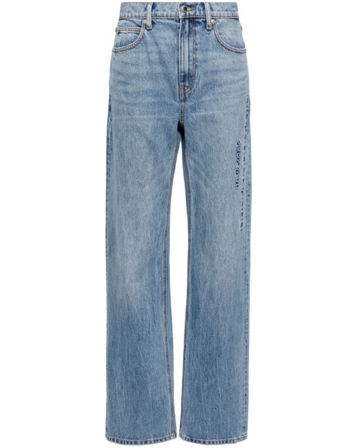 Alexander Wang logo-embossed straight-leg jeans
