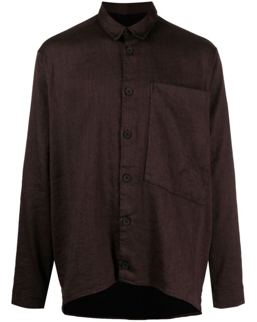 Transit patch-pocket button-up shirt