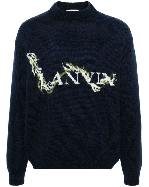 Lanvin mock-neck logo-jacquard jumper