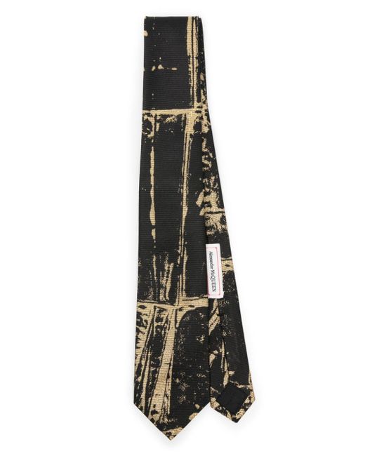 Alexander McQueen abstract-print silk tie