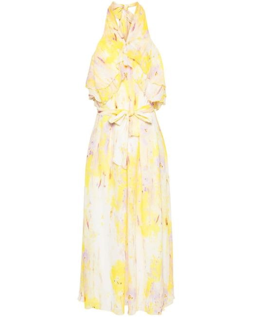 Msgm floral-print ruffled-detail dress