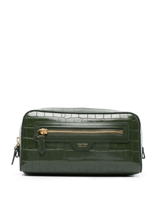 Tom Ford crocodile-embossed leather clutch bag