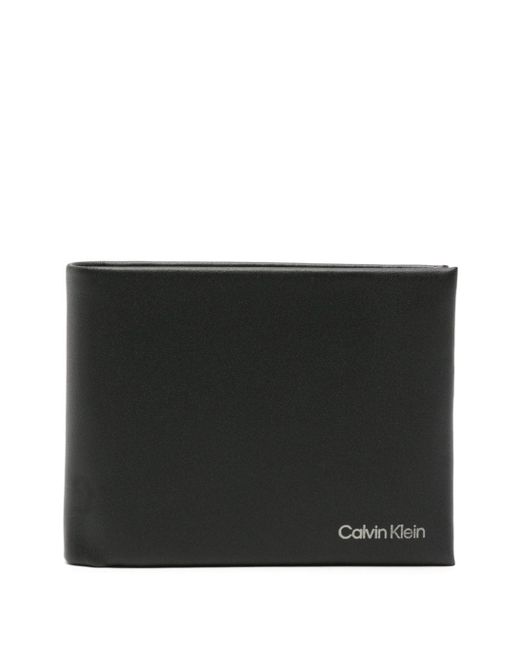 Calvin Klein logo-stamp tri-fold leather wallet
