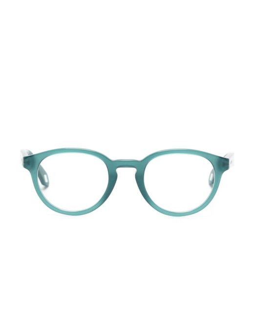 Giorgio Armani logo-engraved oval-frame glasses
