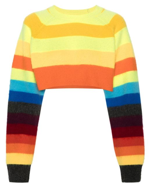 Christopher John Rogers striped cropped jumper