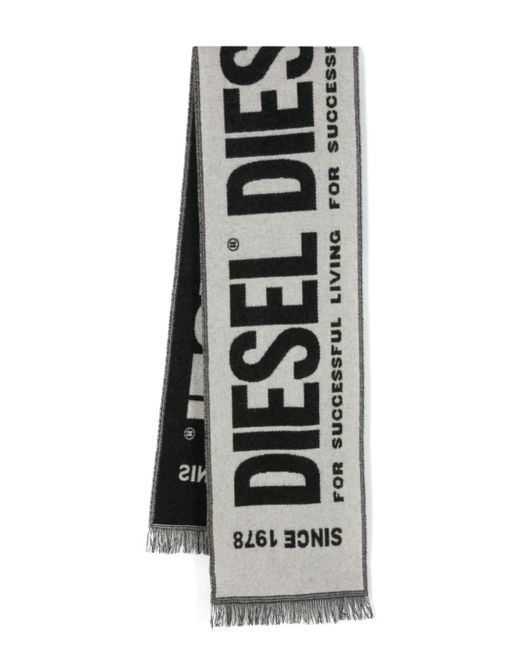 Diesel S-Bisc logo-jacquard scarf