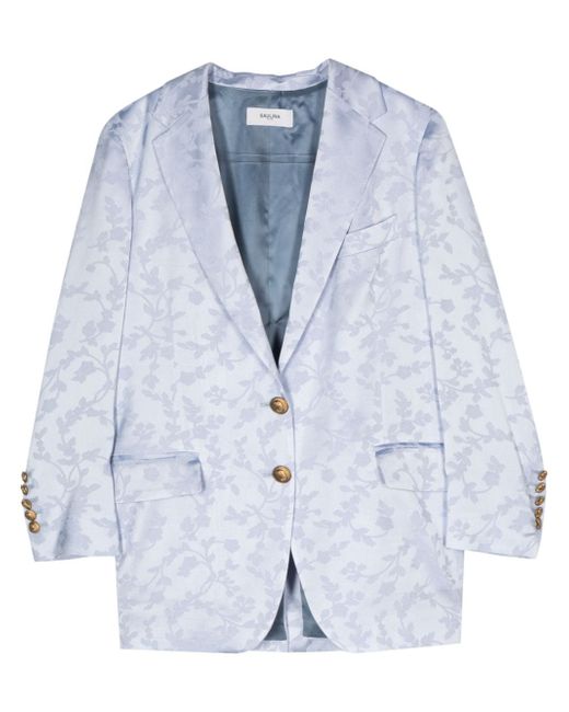 Saulina patterned-jacquard blazer