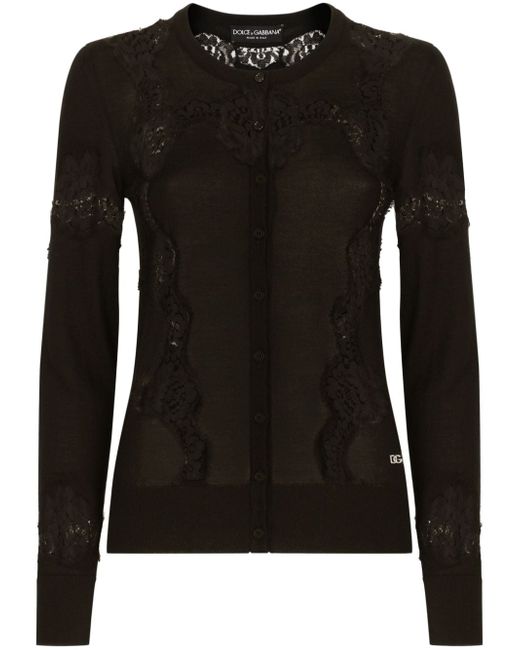 Dolce & Gabbana lace-detail panelled cardigan