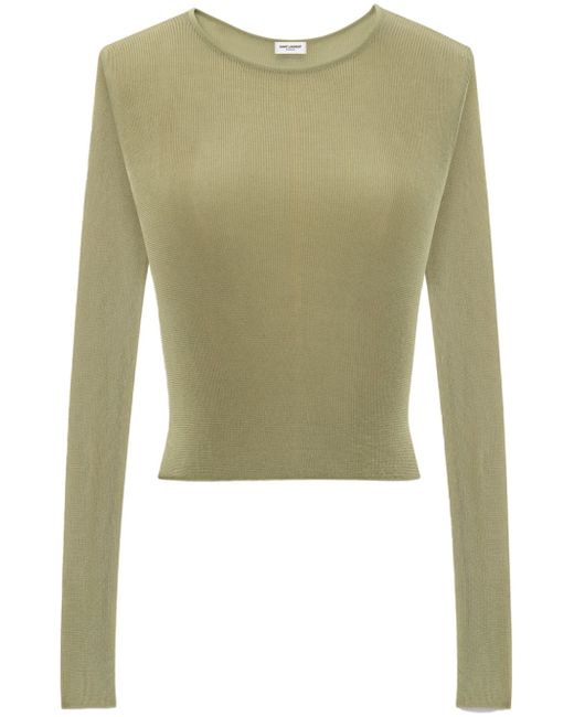 Saint Laurent ribbed-knit cropped top