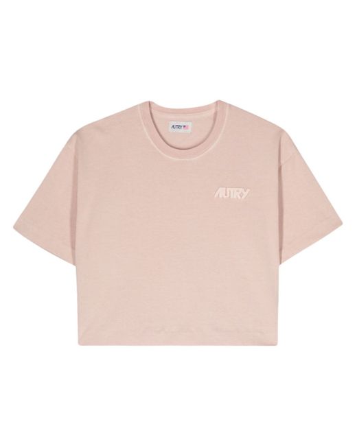 Autry logo-patch cropped T-shirt