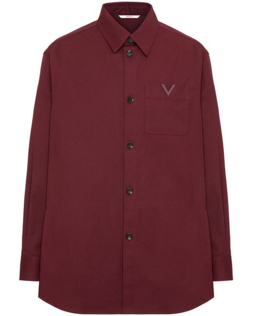 Valentino Garavani V-detail canvas shirt jacket