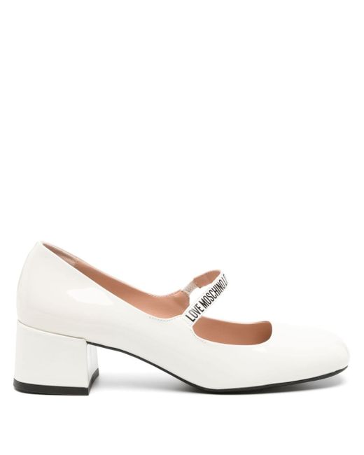 Love Moschino 50mm square-toe leather pumps