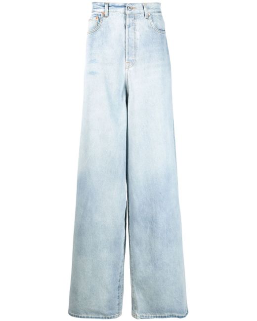 Vetements bleached-effect wide-leg jeans