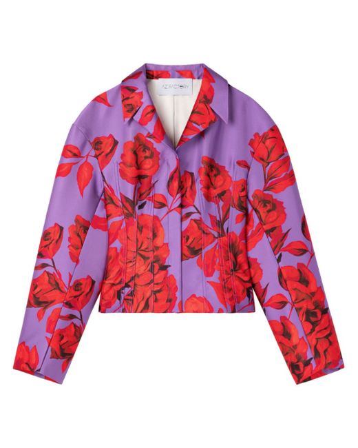 Az Factory Hibiscus-print cropped jacket