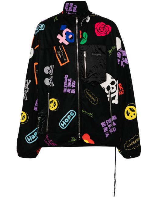 Mastermind Japan graphic-print zip-up jacket
