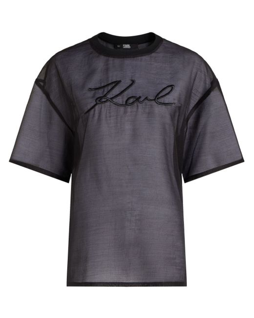 Karl Lagerfeld Signature organza T-shirt