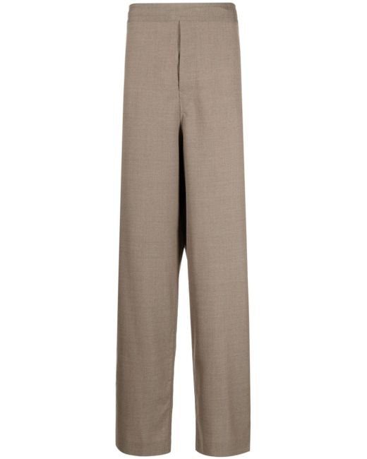 Uniforme drawstring-fastening straight-leg trousers