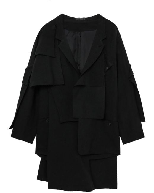 Yohji Yamamoto cut-out layered coat