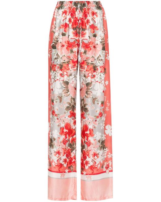 Ermanno Firenze floral-print wide-leg trousers