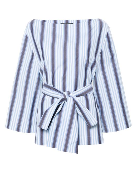 Alberta Ferretti striped belted blouse