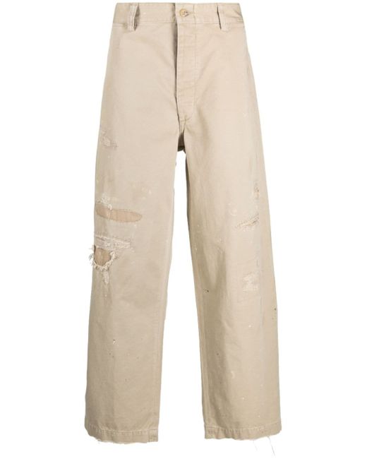Polo Ralph Lauren paint splatter-detail ripped jeans