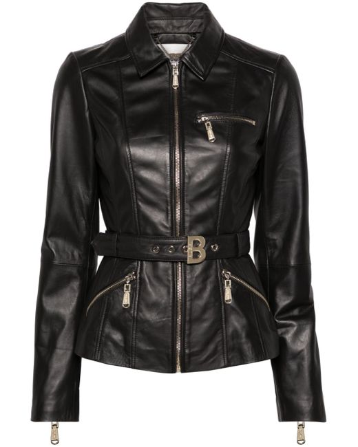 Blugirl belted leather jacket