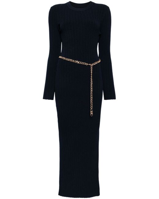 Michael Kors belted ribbed maxi dress