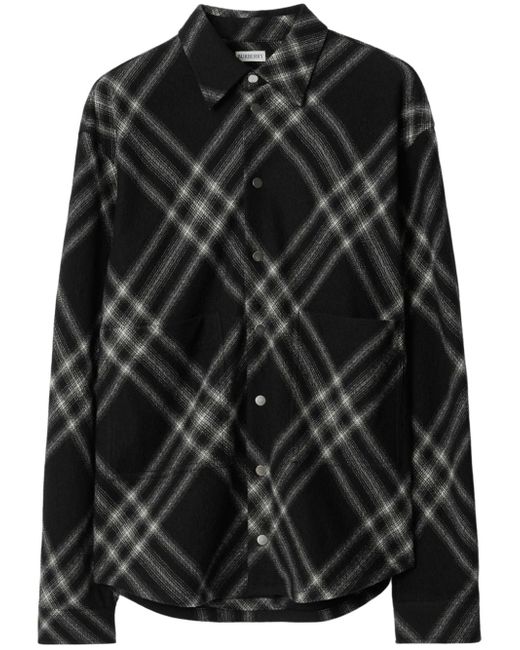Burberry two-tone checkered shirt