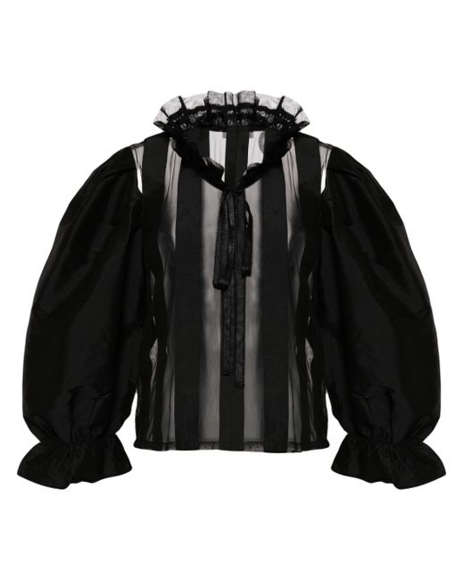 Batsheva Kier sheer-panelled blouse