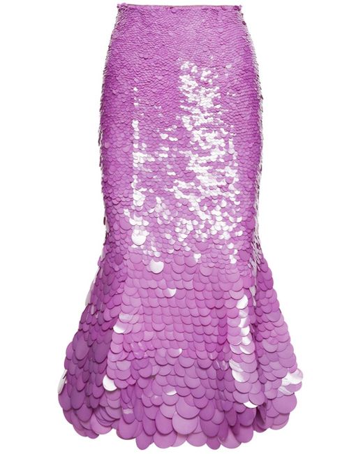 Oscar de la Renta sequin-embellished flared skirt