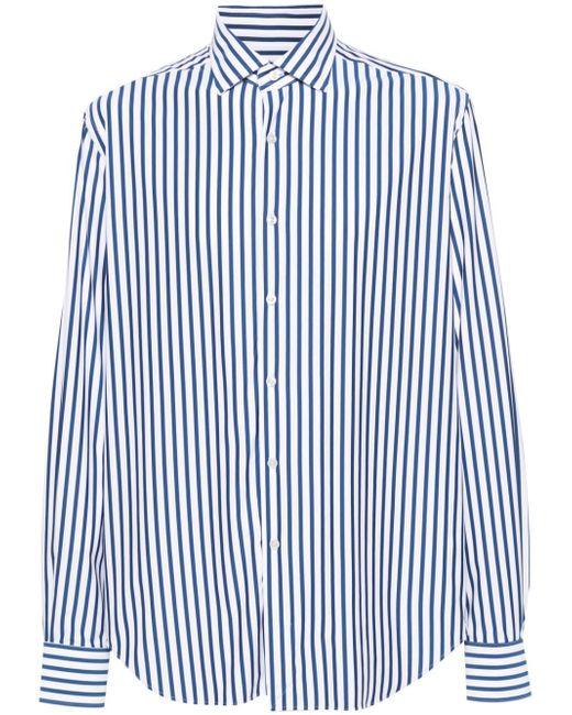 Xacus vertical-striped shirt
