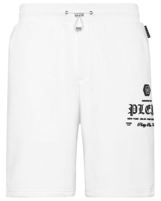 Philipp Plein logo-embossed track shorts