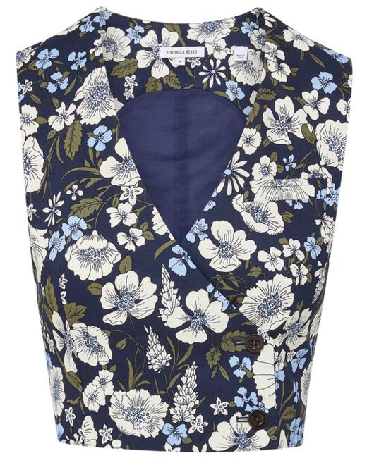 Veronica Beard Brinkley floral wrap top