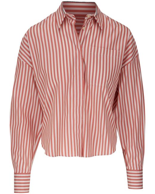 Brunello Cucinelli striped cotton-poplin shirt