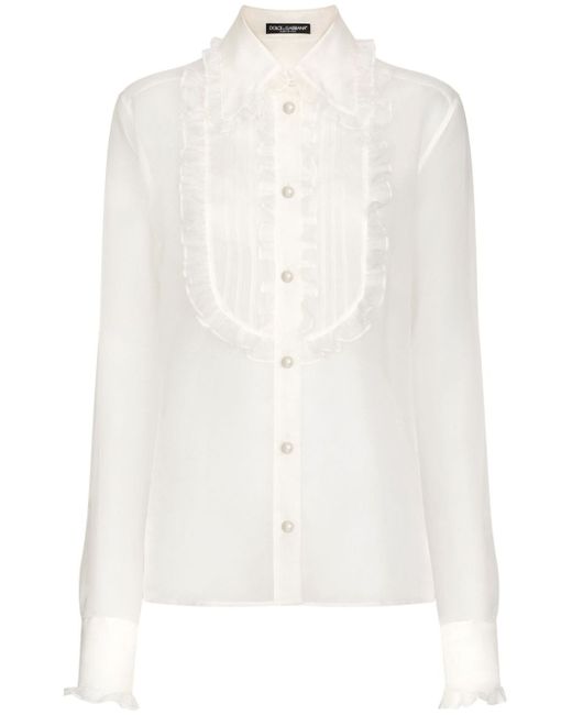 Dolce & Gabbana ruffled sheer blouse