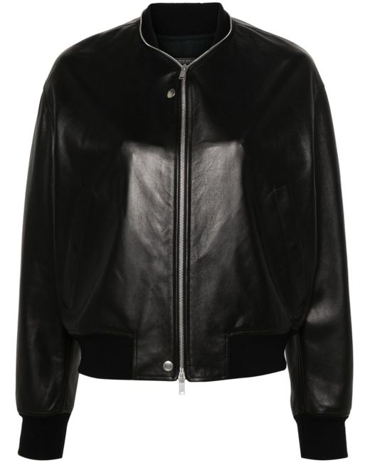 Jil Sander leather bomber jacket
