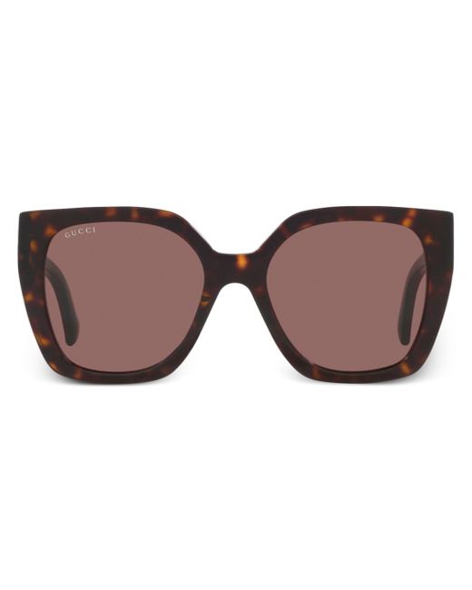 Gucci tortoiseshell oversized-frame sunglasses