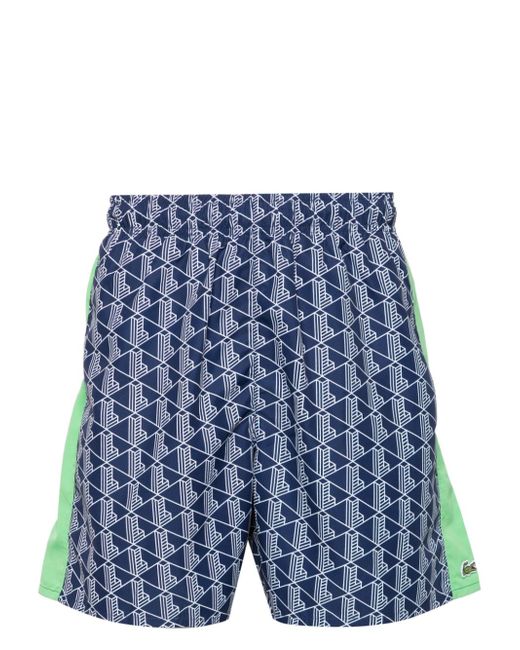 Lacoste monogram-print drawstring swim shorts