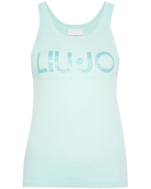Liu •Jo logo-embellished ribbed-knit top