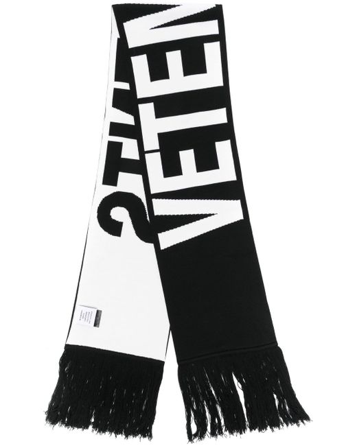 Vetements logo-print fringed scarf