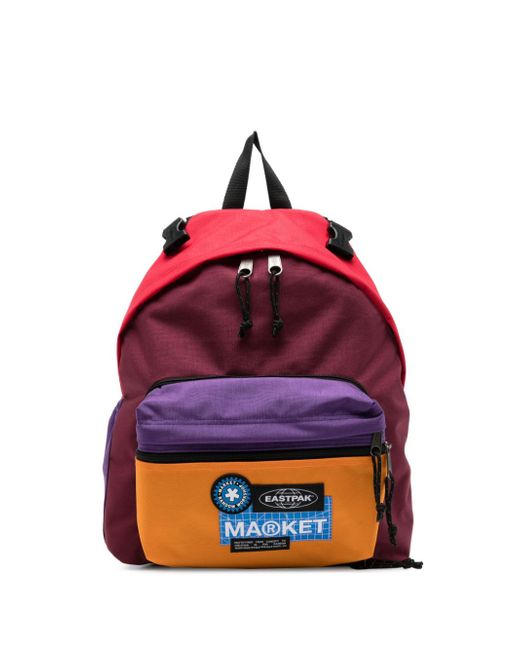 Eastpak logo-patch colour-block backpack