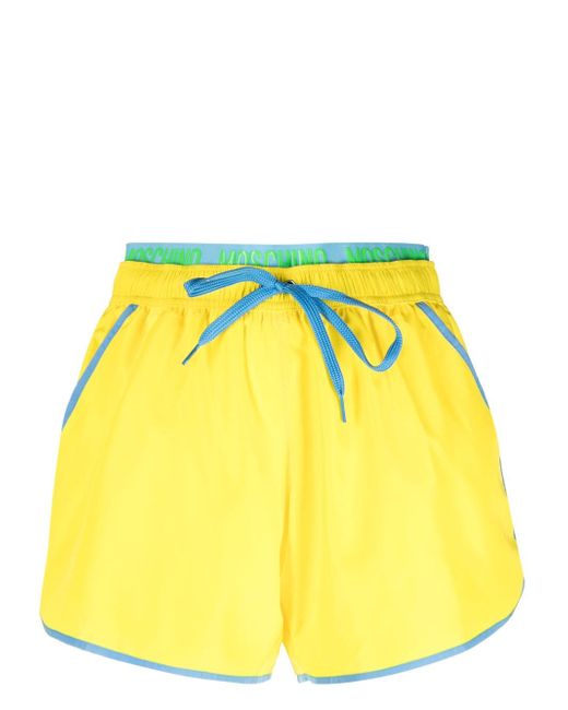 Moschino logo-waistband drawstring swim shorts