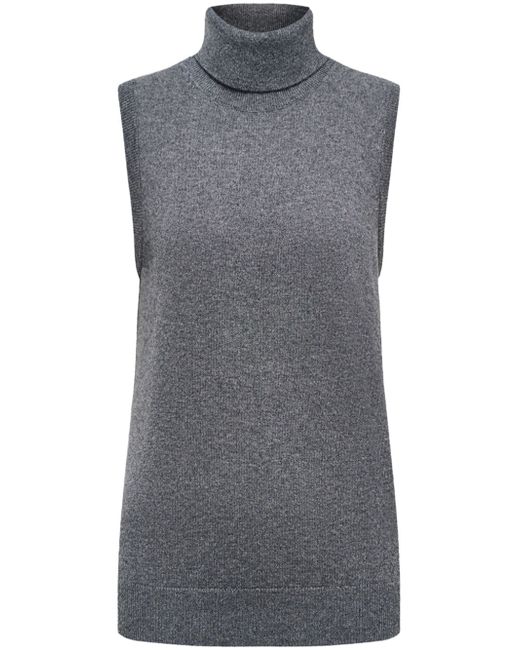 12 Storeez sleeveless roll-neck knitted top