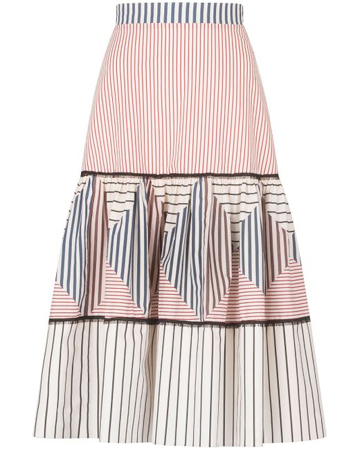 Silvia Tcherassi Guillermina striped midi skirt
