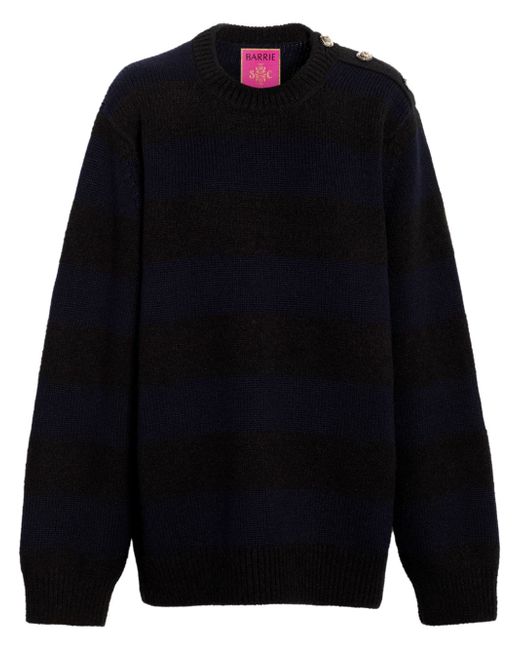 Barrie striped ribbed-knit jumper