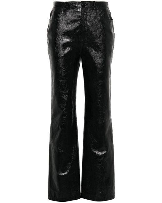 Claudie Pierlot faux-leather straight-leg trousers