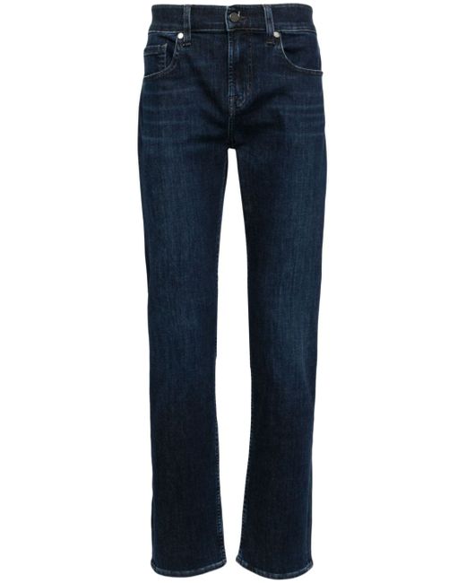 7 For All Mankind Luxe mid-rise straight-leg jeans