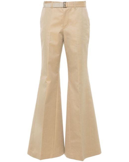 Sacai flared belted trousers