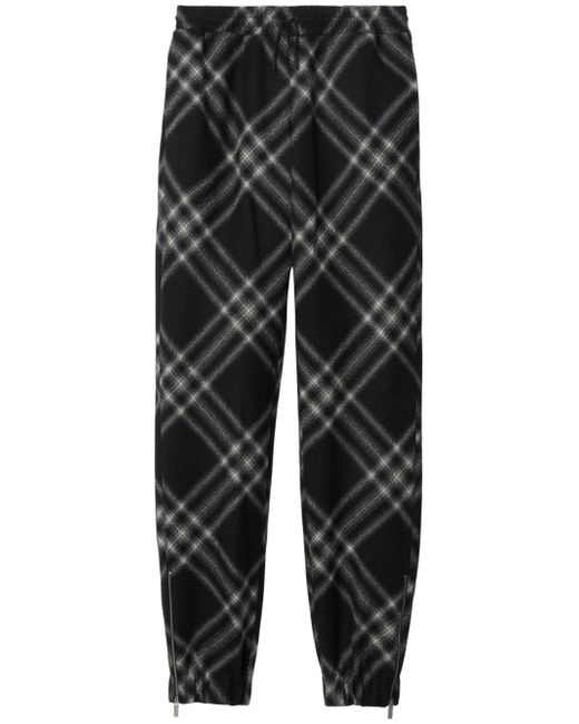 Burberry checkered flannel wool track pants