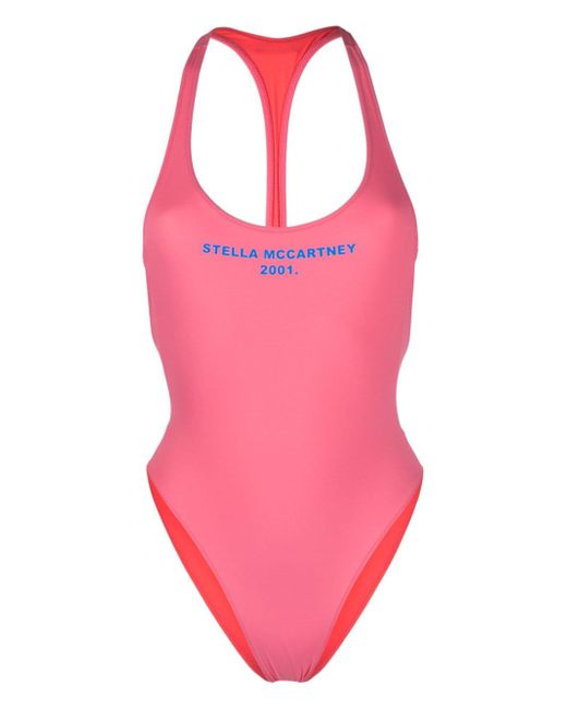 Stella McCartney logo-print cut-out swimsuit